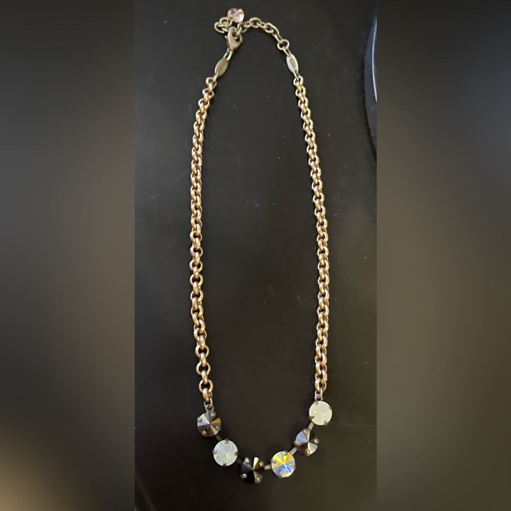 Sabika Necklace with Black and Clear Stones